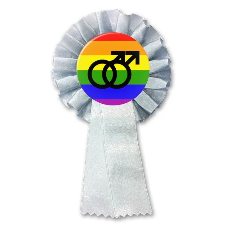 przypinka kotylion Para mężczyzn - symbole