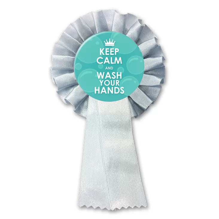 przypinka kotylion Keep calm and wash your hands