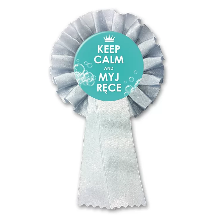przypinka kotylion Keep calm and myj ręce