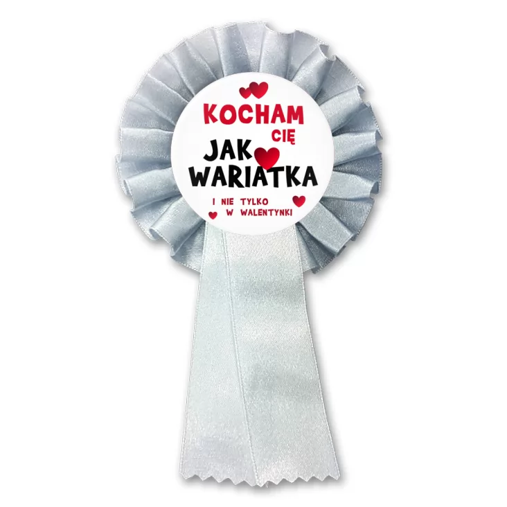 przypinka kotylion Kocham Cię Jak wariatka