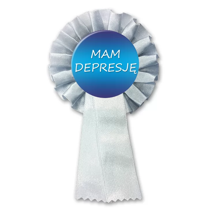 przypinka kotylion Mam depresję