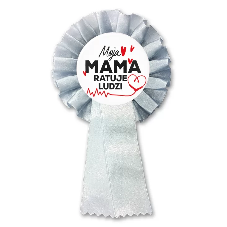 przypinka kotylion Moja mama ratuje ludzi
