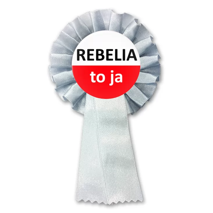 przypinka kotylion Rebelia to ja