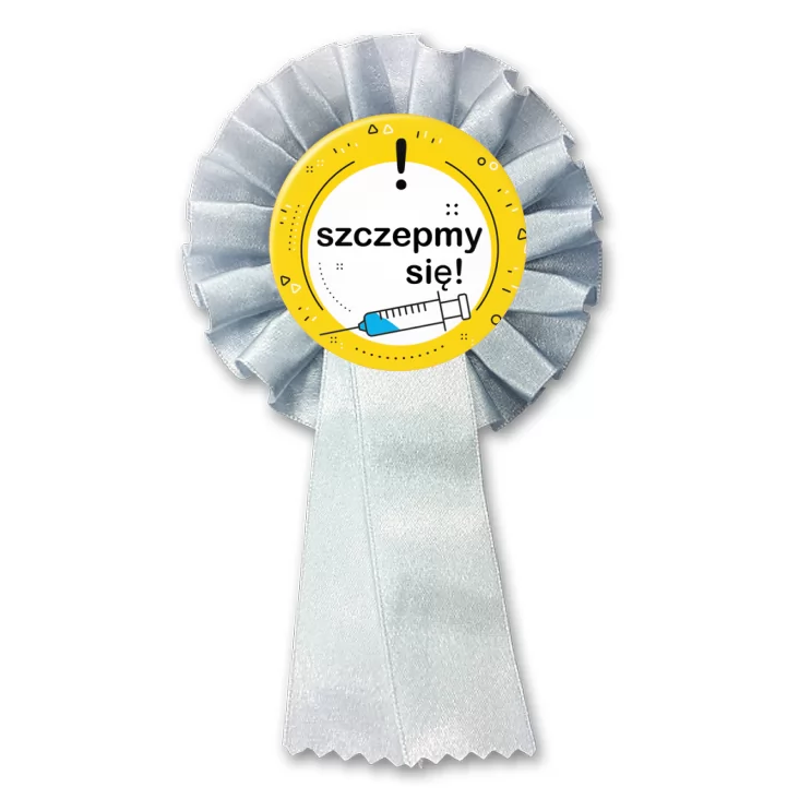 przypinka kotylion Szczepmy się!