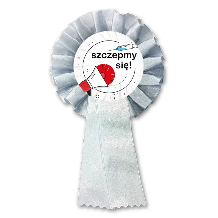 przypinka kotylion Zaszczepmy się