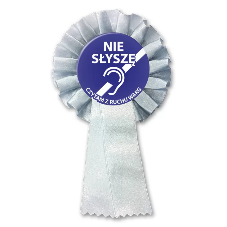 przypinka kotylion Nie słyszę