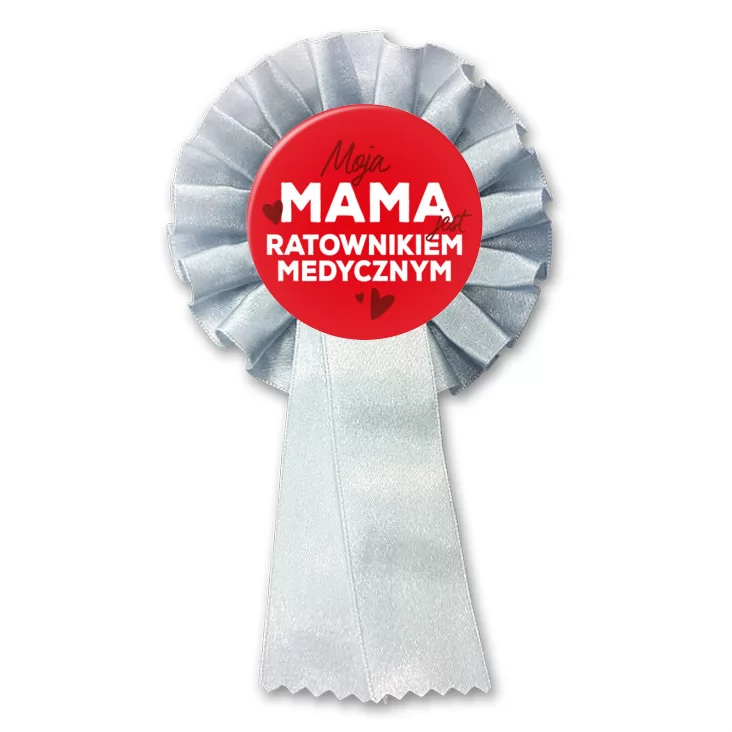 przypinka kotylion Moja mama jest ratownikiem medycznym