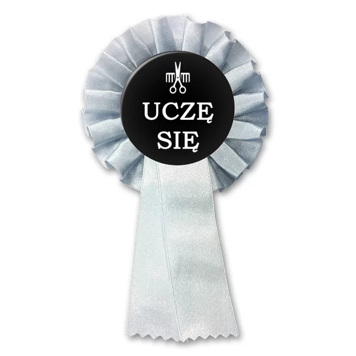 przypinka kotylion Uczę się - Fryzjer