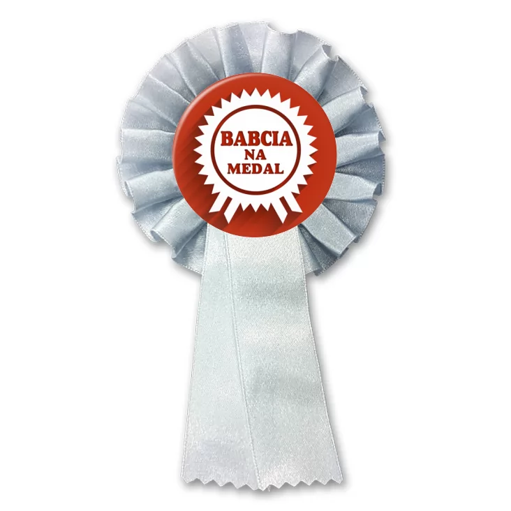 przypinka kotylion Babcia na medal