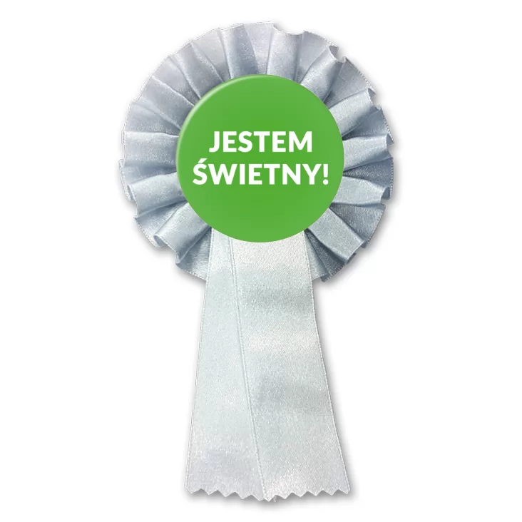 przypinka kotylion Jestem Świetny!