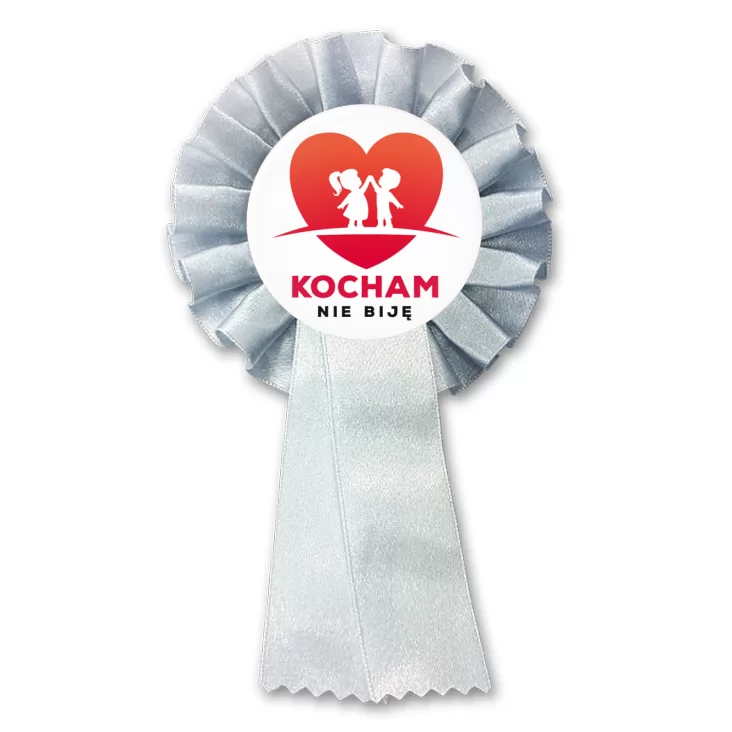 przypinka kotylion Kocham nie biję