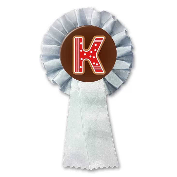 przypinka kotylion Piernikowa litera K