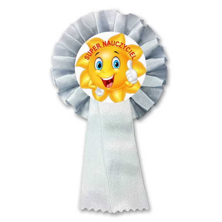 przypinka kotylion Super nauczyciel ze słoneczkiem