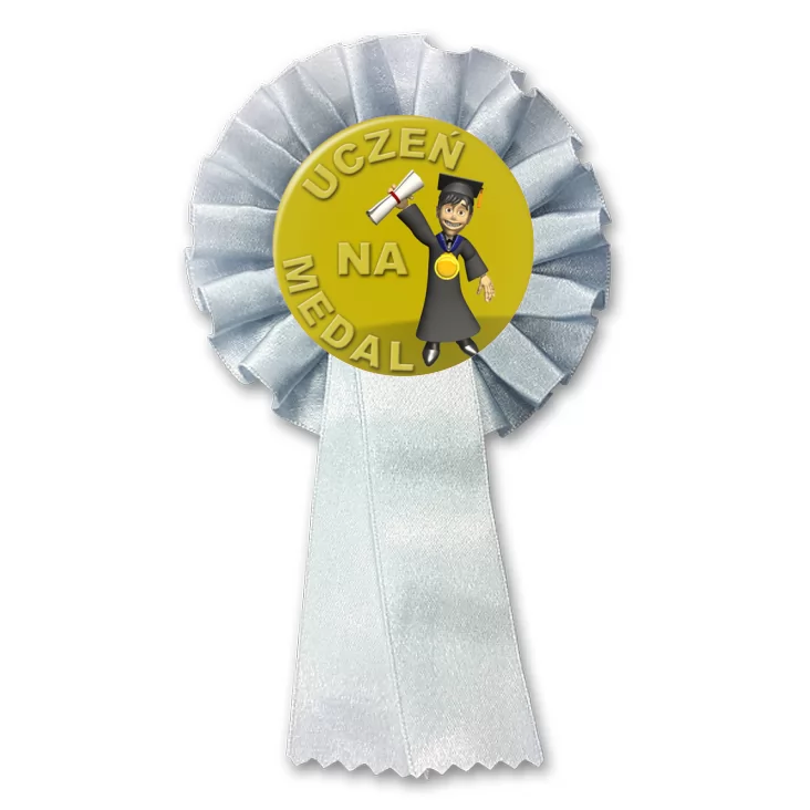 przypinka kotylion Uczeń na medal z dyplomem