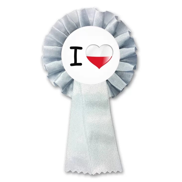 przypinka kotylion I love Poland