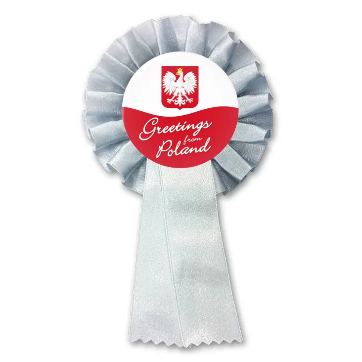 przypinka kotylion Greetings from Poland