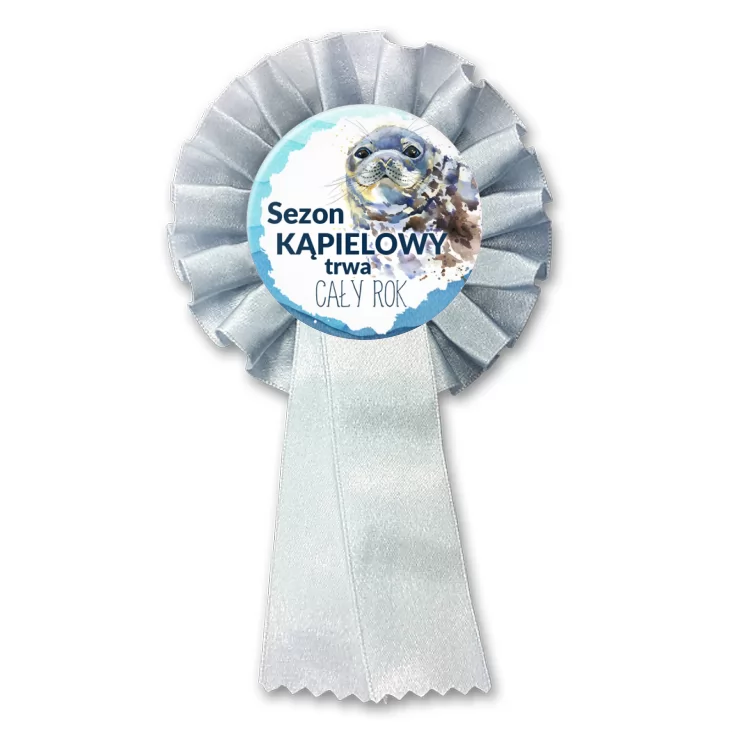 przypinka kotylion Dla foczek sezon kąpielowy trwa cały rok