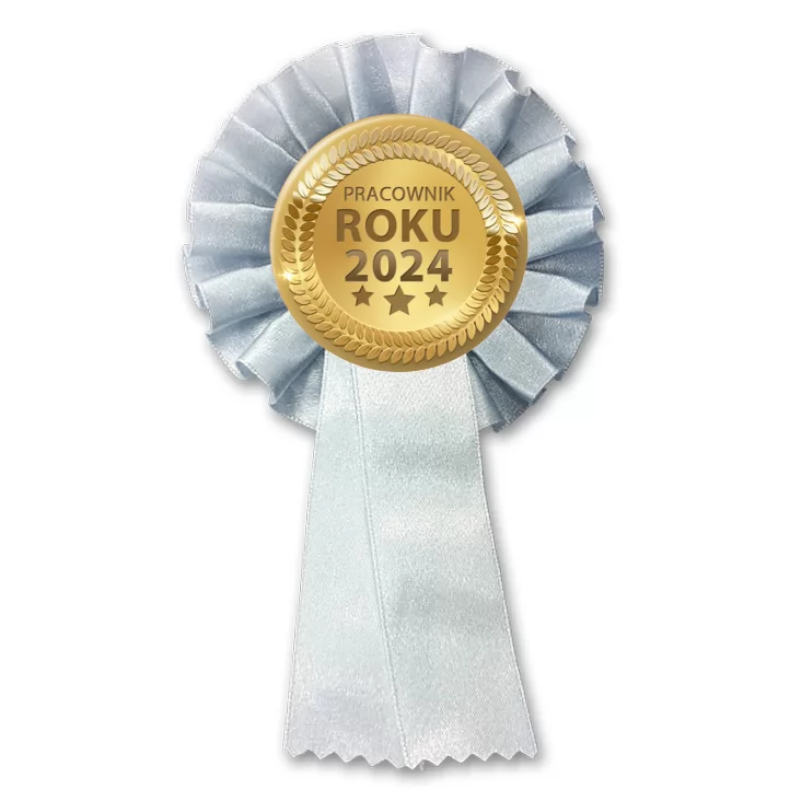 przypinka kotylion Złoty medal pracownik roku