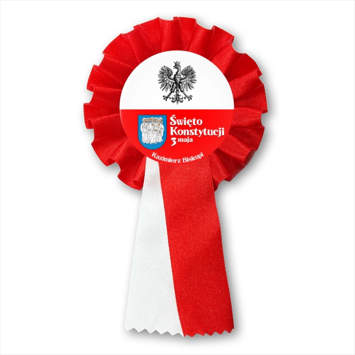 przypinka kotylion Święto Konstytucji 3 Maja Kazimierz Biskupi