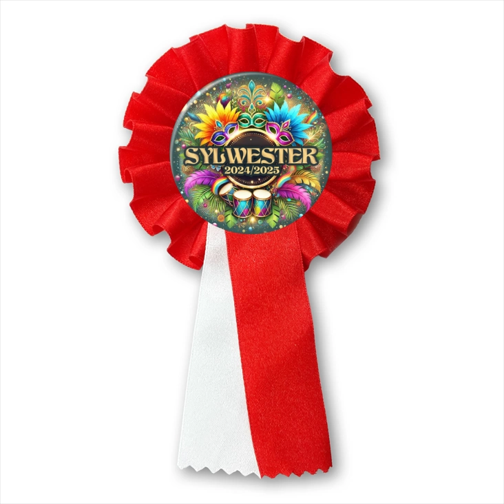 przypinka kotylion Sylwester w stylu karnawału Rio
