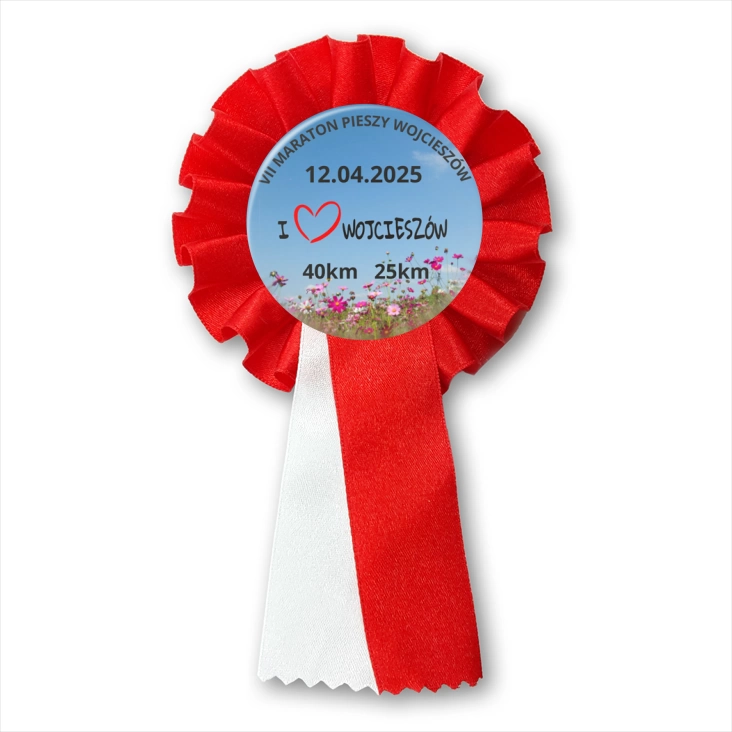przypinka kotylion VII Maraton Pieszy Wojcieszów