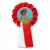 Przypinka kotylion Zawody hobby horse na niebieskim tle