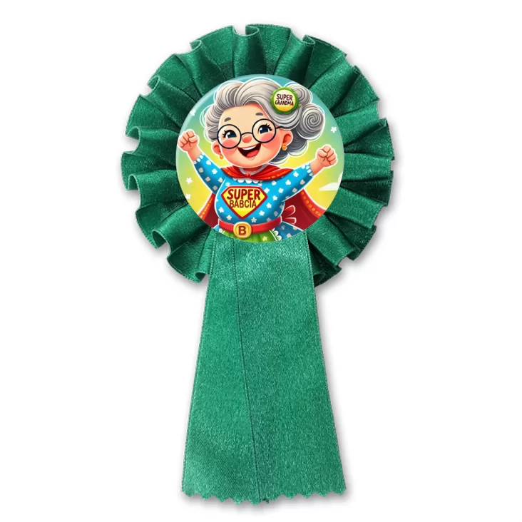 przypinka kotylion Babcia superbohaterka
