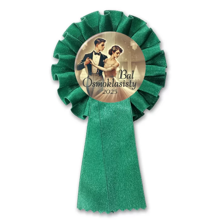 przypinka kotylion Bal ósmoklasisty w stylu retro
