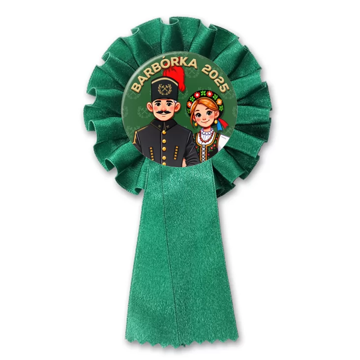 przypinka kotylion Barbórka górnik w mundurze górniczym