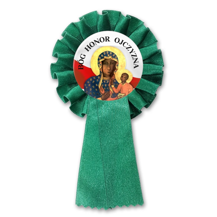 przypinka kotylion Bóg Honor Ojczyzna Matka Boska