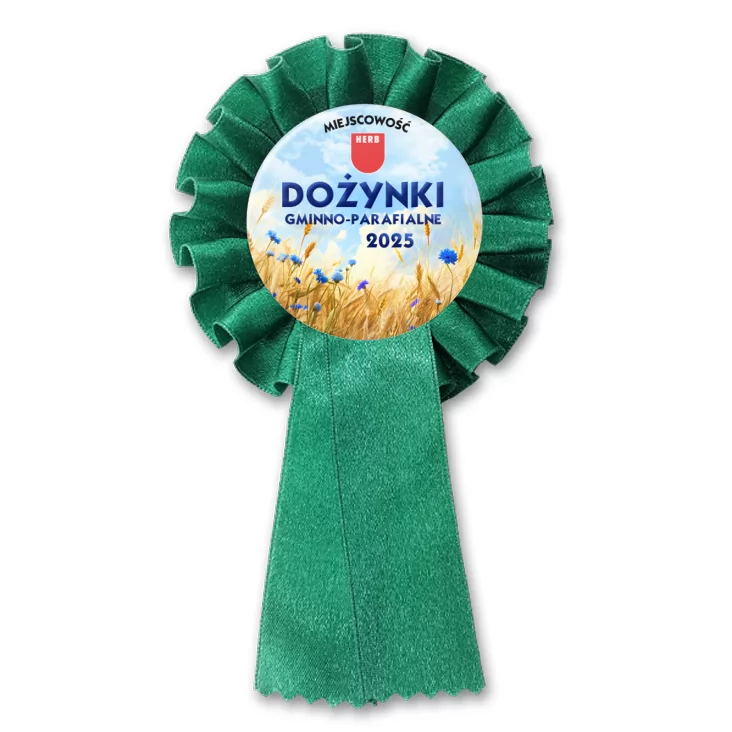 przypinka kotylion Dożynki zboże i chabry