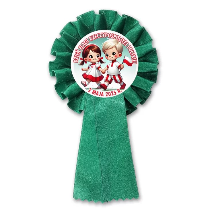 przypinka kotylion Dzień Flagi dziewczynka i chłopiec