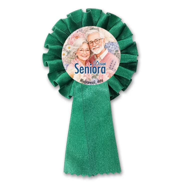 przypinka kotylion Dzień Seniora w kwiatach