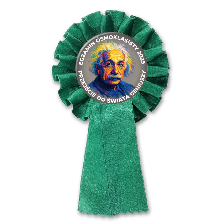 przypinka kotylion Egzamin Ósmoklasisty Einstein świat geniuszy