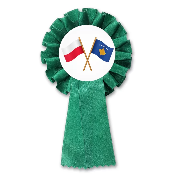 przypinka kotylion Flagi przyjaźni Polska Kosowo