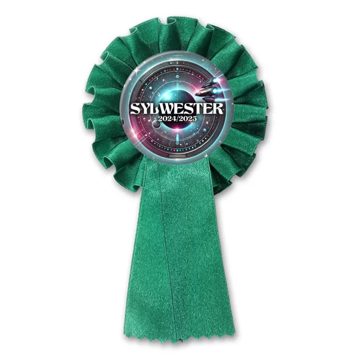 przypinka kotylion Impreza sylwestrowa w stylu science-fiction