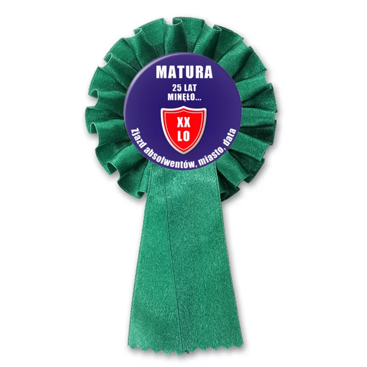 przypinka kotylion Matura 25 lat minęło zjazd absolwentów