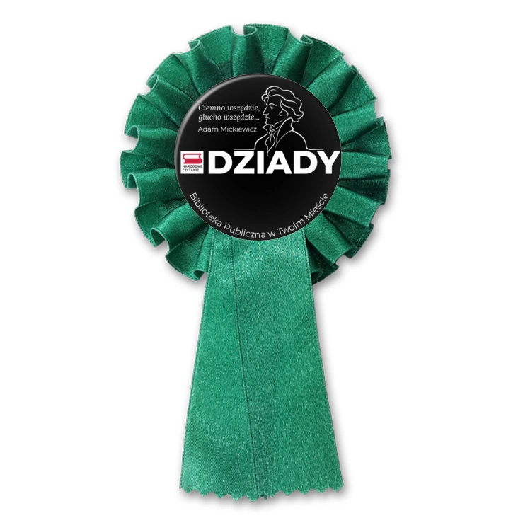 przypinka kotylion Narodowe Czytanie Ciemno wszędzie