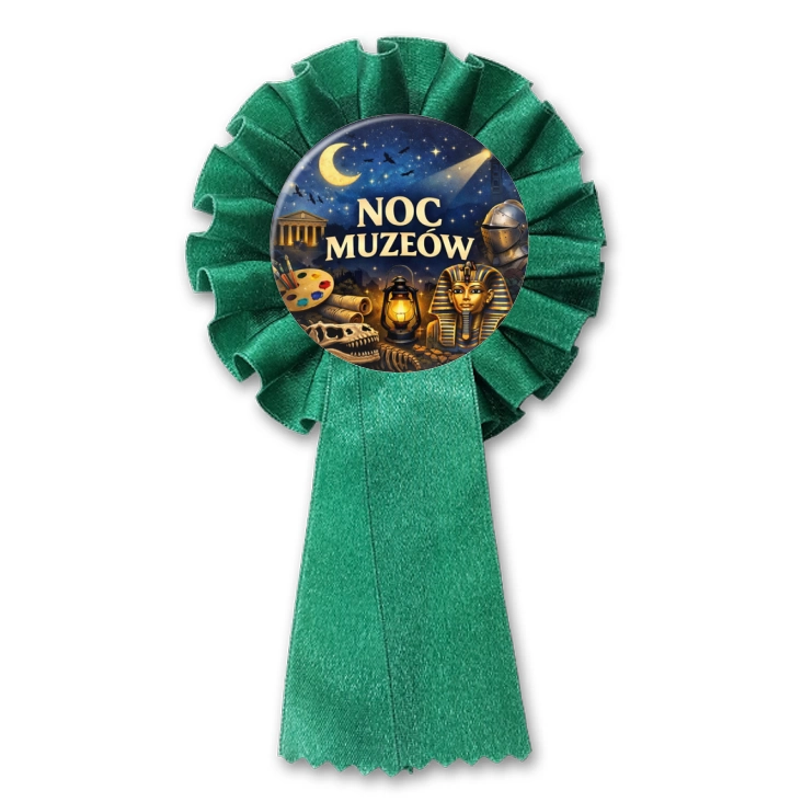 przypinka kotylion Noc Muzeów - Kleopatra i zbroja