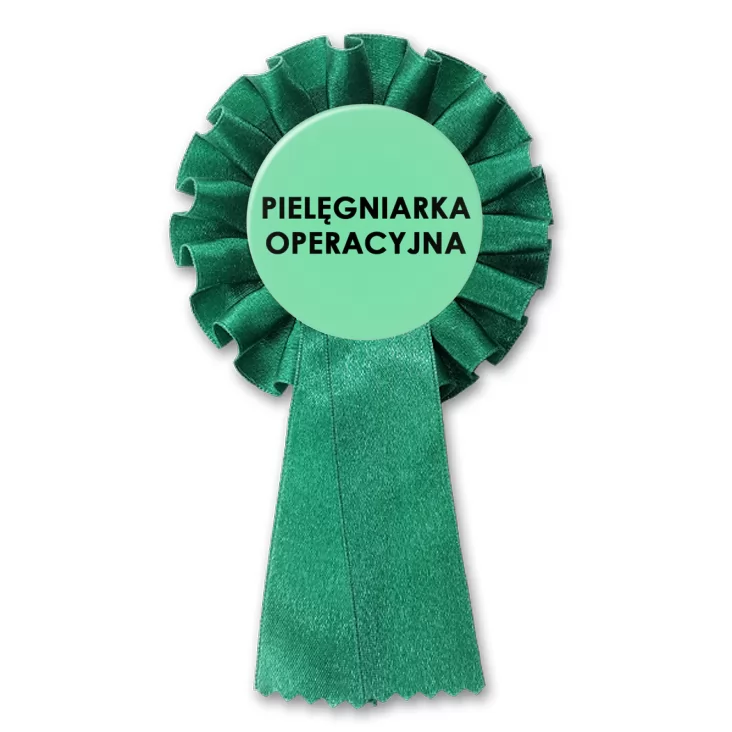 przypinka kotylion Pielęgniarka operacyjna czarne litery