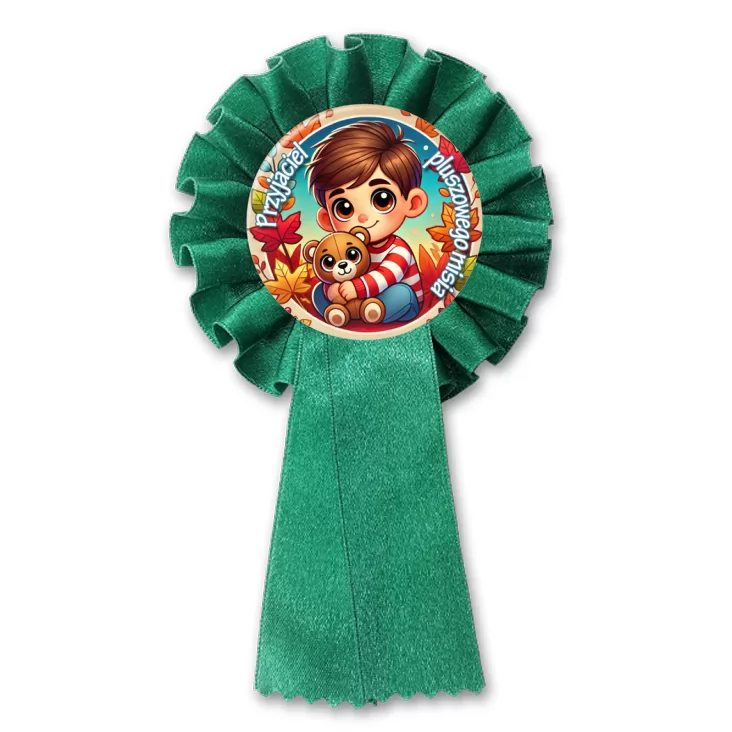 przypinka kotylion Przyjaciel pluszowego misia chłopczyk