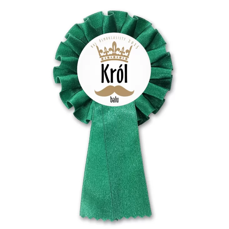 przypinka kotylion Bal ósmoklasisty Król balu z koroną