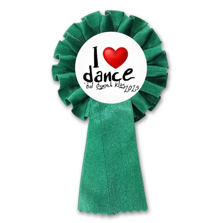 przypinka kotylion Bal Ósmych Klas I love dance