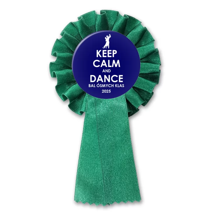 przypinka kotylion Bal Ósmych Klas keep calm and dance