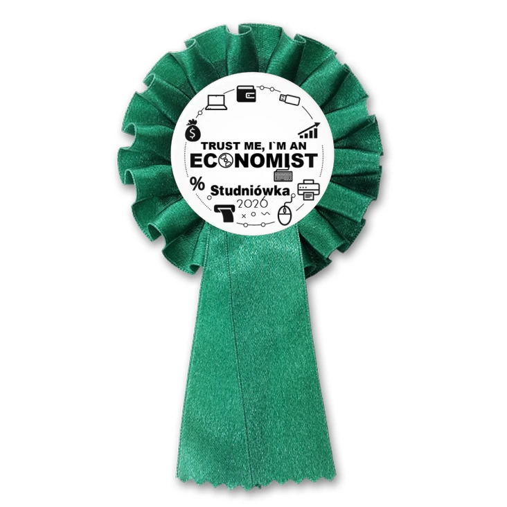 przypinka kotylion Studniówka biała trust me I am Economist