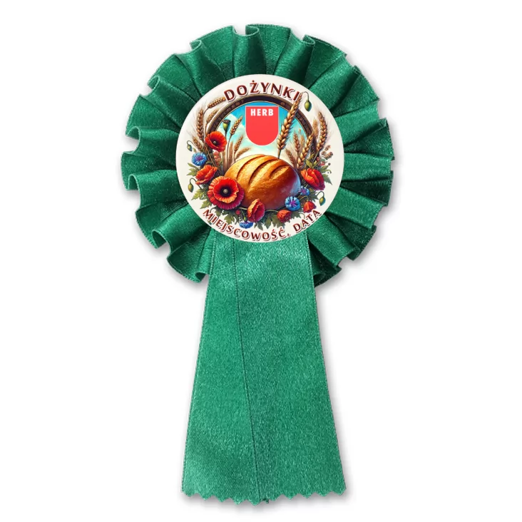 przypinka kotylion Dożynki chleb i herb