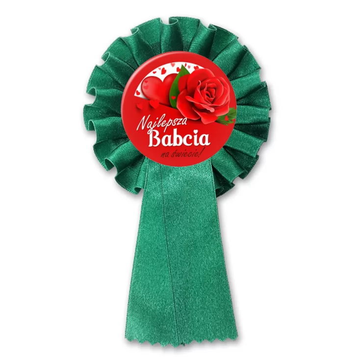 przypinka kotylion Dzień Babci - Najlepsza babcia z różami