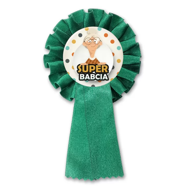 przypinka kotylion Dzień Babci - Super Babcia w okularach