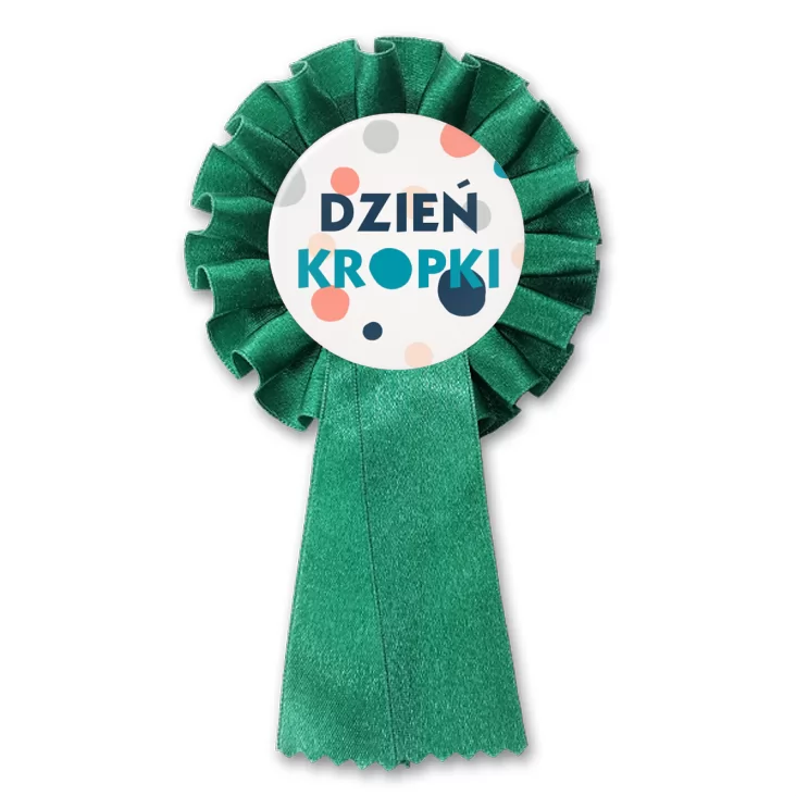 przypinka kotylion Dzień kropki rozsypane kolorowe kropki