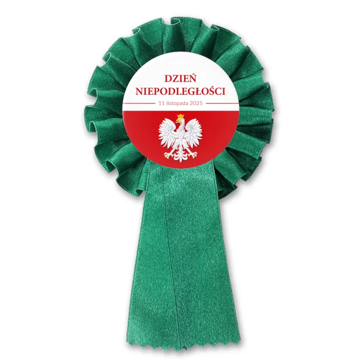 przypinka kotylion Dzień Niepodległości Biało-Czerwony z orłem